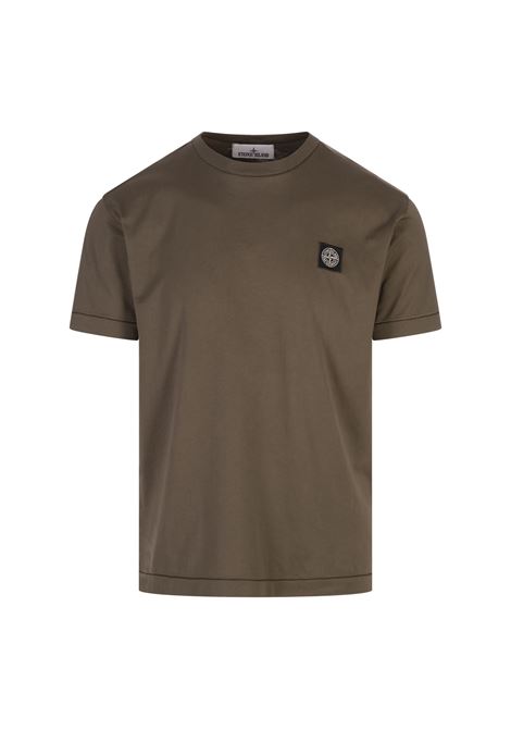 T-Shirt Slim Fit In Jersey Di Cotone Verde Militare STONE ISLAND | K1S152100039-S0013V0054